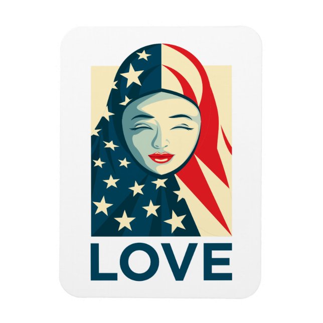 Magnet Flexible Amour| Réfugié musulman (Vertical)