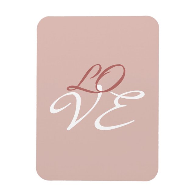 Magnet Flexible Amour Rose Couleur Or Calligraphie Script (Vertical)