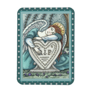 MAGNET FLEXIBLE AMOUREUX ANGE GUARDIEN, CÉMETTRE MOURNING ART RIP