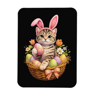 Magnet Flexible Amoureux de chatons mignons Joyeuses Pâques Chat