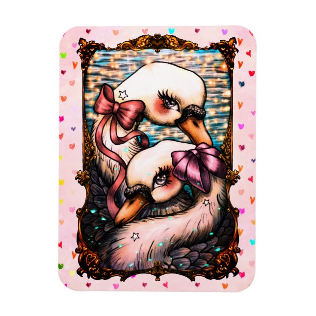 Magnet Flexible Amoureux de cygnes (Vertical)