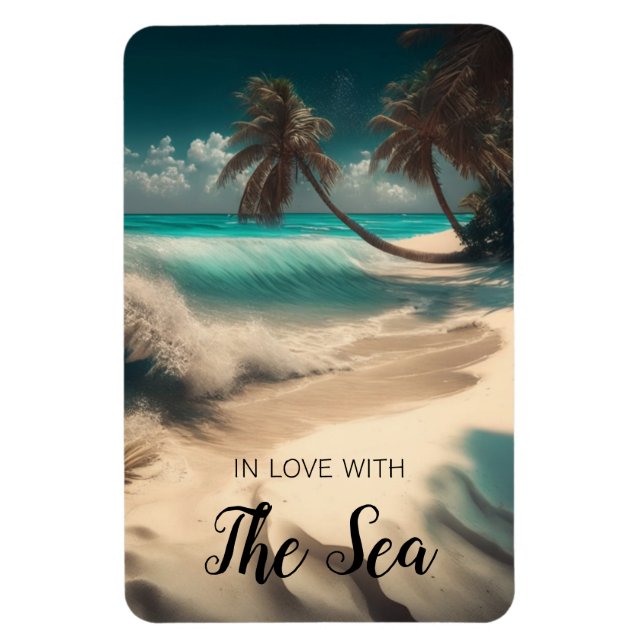 Magnet Flexible Amoureux de la mer | Art tropical (Vertical)