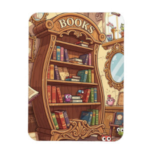Magnet Flexible Amoureux de livres Étagère à livres de dessin anim