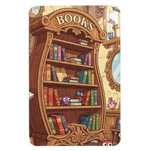 Magnet Flexible Amoureux des livres Étagère à livres de dessin ani