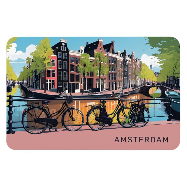 Magnet Flexible Amsterdam de texte personnalisé (Horizontal)