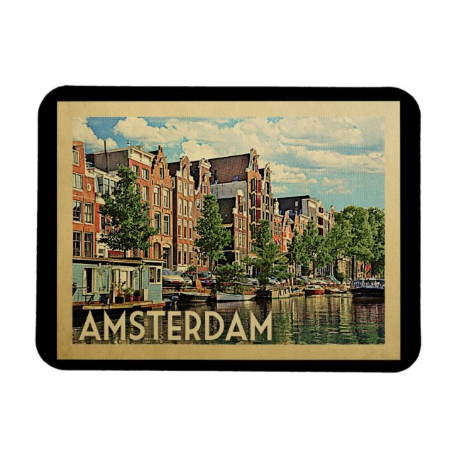 Magnet Flexible Amsterdam Holland Vintage Travel (Horizontal)