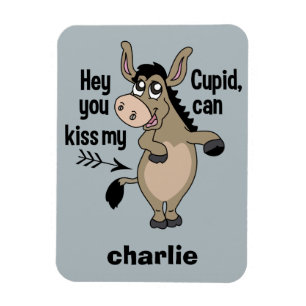 Magnet Flexible Amusant Anti-Valentine Donkey nom personnalisé aim