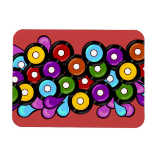 Magnet Flexible Amusant Cute Coloré Motif Records Art Design