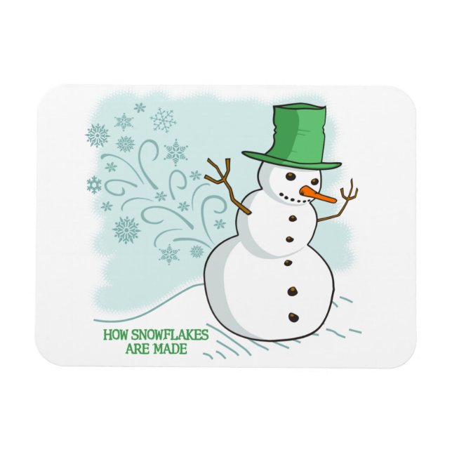 Magnet Flexible Amusant Snowman Farts Snowflakes (Horizontal)