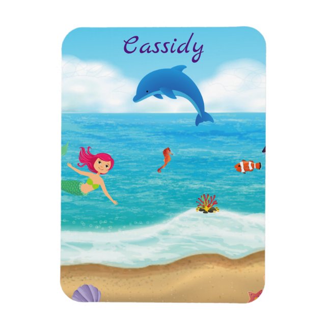 Magnet Flexible Amusement dans le soleil Mermaid Dolphin Beach Per (Vertical)