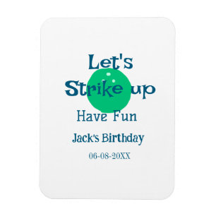 Magnet Flexible Amusons-nous ballon vert nom d'anniversaire