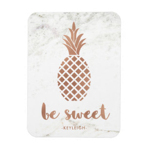 Magnet Flexible Ananas rose rose sur Marbre blanc   Sois sucré
