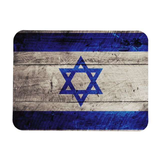 Magnet Flexible Ancien drapeau Israël en bois (Horizontal)