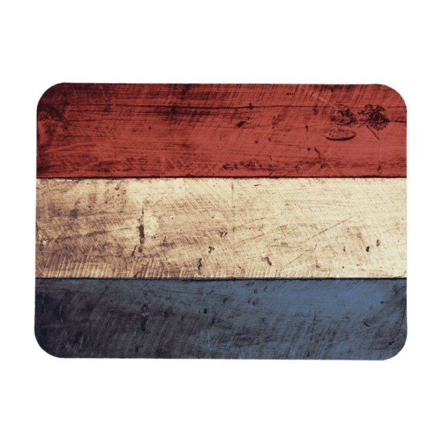 Magnet Flexible Ancien drapeau Pays-Bas en bois (Horizontal)