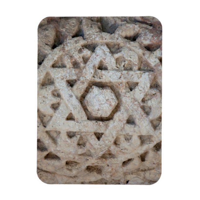 Magnet Flexible Ancienne étoile de David sculptée, Israël (Vertical)