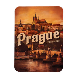 Magnet Flexible anciens voyages vintage prague république tchèque