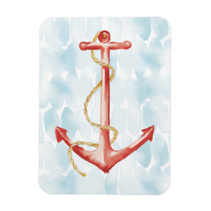 Magnet Flexible Ancre d'aquarelle bleue