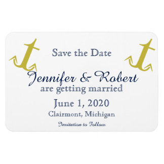 Magnet Flexible Ancre nautique de la Marine d'or Mariage Enregistr