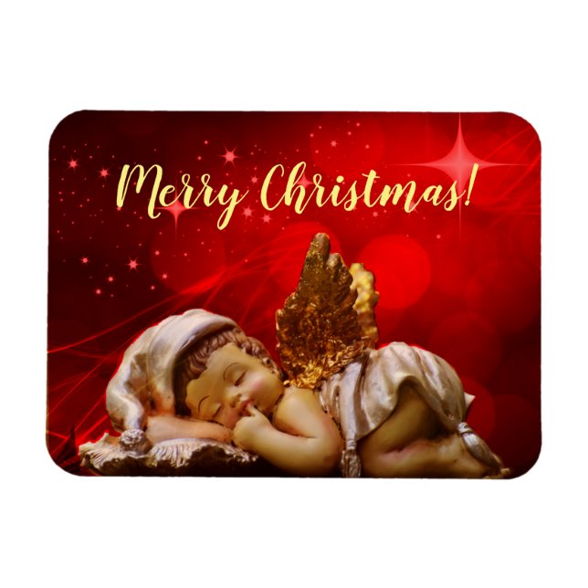 Magnet Flexible Ange couchant Bébé Jésus Noël (Horizontal)