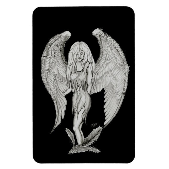 Magnet Flexible Angel - Design noir et blanc (Vertical)