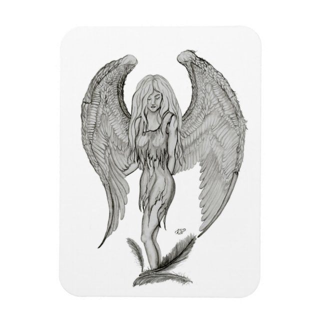 Magnet Flexible Angel - Design noir et blanc (Vertical)