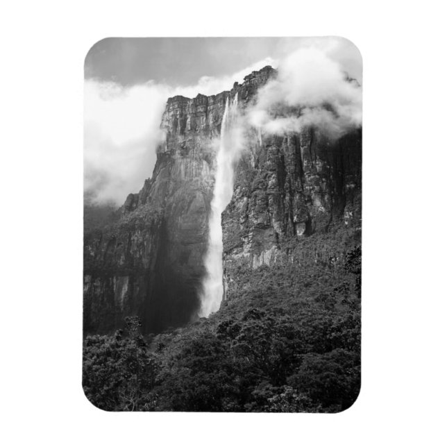 Magnet Flexible Angel Falls en noir et blanc (Vertical)