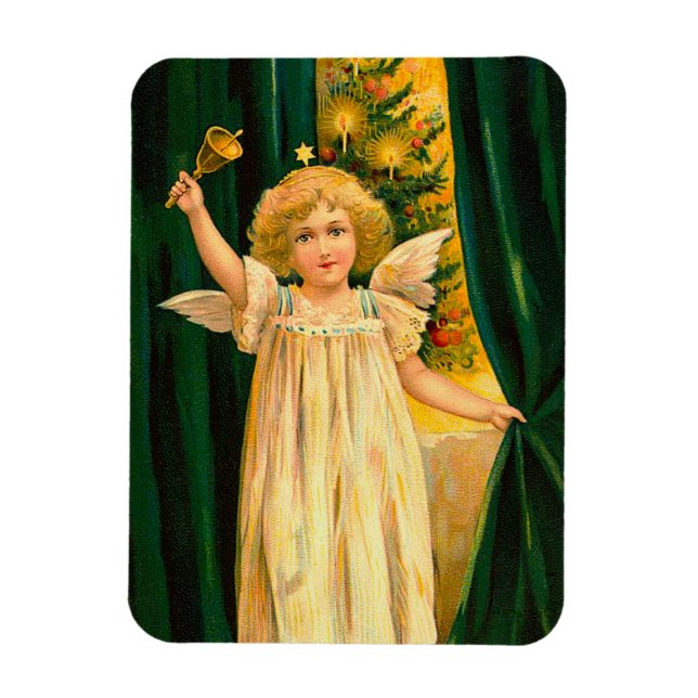 Magnet Flexible Angel ringing the bell for Christmas time (Vertical)