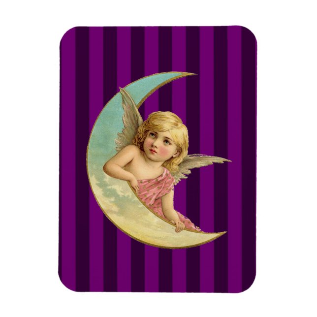 Magnet Flexible Angel sur une image vintage lune croissant (Vertical)