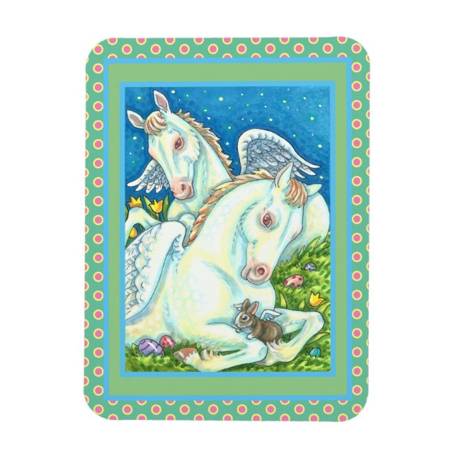 Magnet Flexible ANGELS DE PÂQUES, BLANCS, BUNNIES ET OEUFS mignons (Vertical)