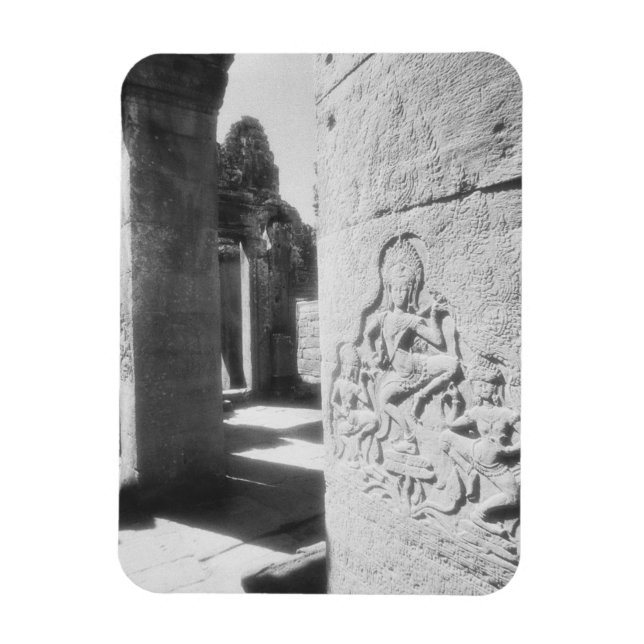 Magnet Flexible Angkor Cambodge, Apsara Sculpture du Bayon 2 (Vertical)