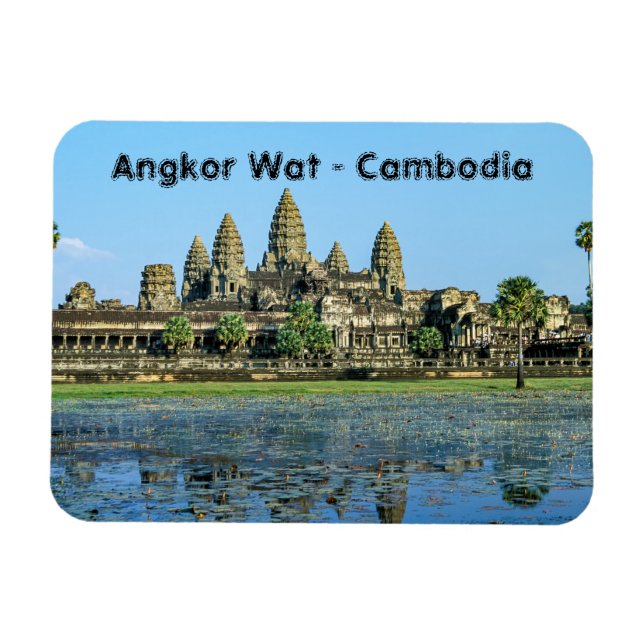 Magnet Flexible Angkor Vat et réflexion dans le lac - Cambodge (Horizontal)