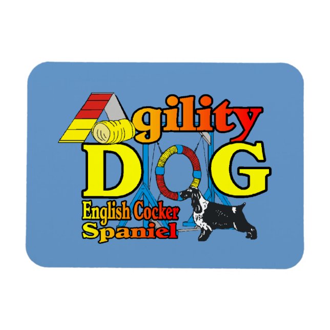 Magnet Flexible Anglais Cocker Spaniel Agilité (Horizontal)