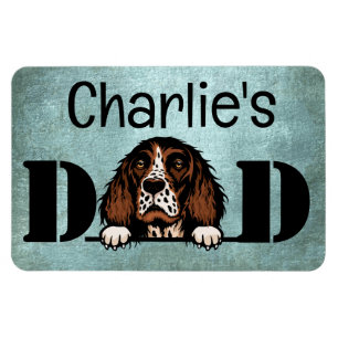 Magnet Flexible Anglais Springer Spaniel Peeking Personnalisé Papa