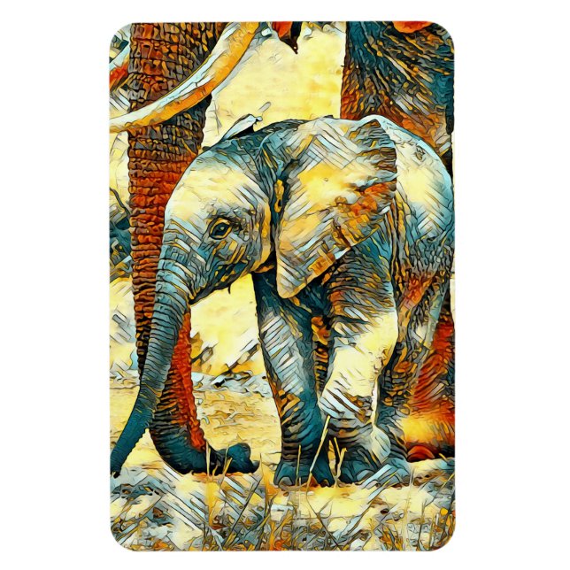 Magnet Flexible AnimalArt_Elephant_010 (Vertical)
