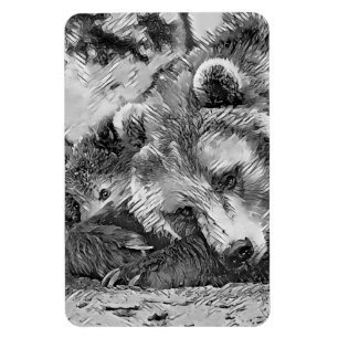 Magnet Flexible AnimalArtBW_Bear_002