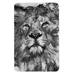 Magnet Flexible AnimalArtBW_Lion_003