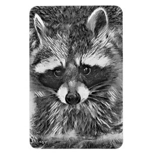 Magnet Flexible AnimalArtBW_Raccoon_006