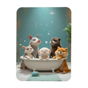 Magnet Flexible Animaux amusants dans la baignoire