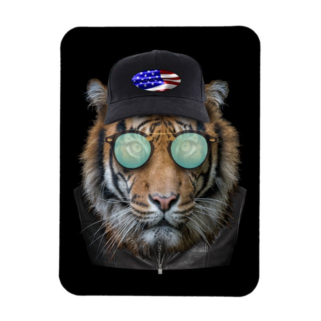 Magnet Flexible Animaux amusants habillés Funny Bengal Tiger (Vertical)