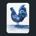 Magnet Flexible Animaux de ferme bleu Cobalt - Coq<br><div class="desc">Cobalt Farm Animals IV par Grace Popp. Présente un coq dans une couleur bleu cobalt profonde avec une variété de conceptions, </div>