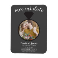 Anneau de mariage gris foncé Photo Save the Date