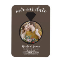 Anneau de mariage marron moyen Photo Save the Date
