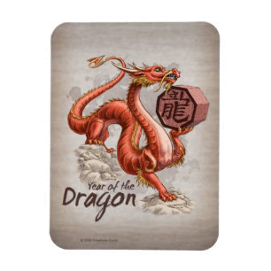 Magnet Flexible Année du Dragon Zodiac chinois Art