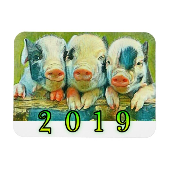 Magnet Flexible Année du porc 2019 (Horizontal)