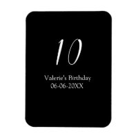 anniversaire 10 ans blanc noir nom date calligraph