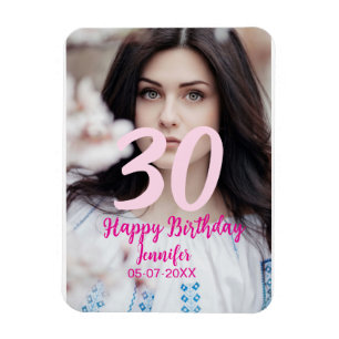 Magnet Flexible anniversaire 30 ans ajouter nom date année photo b
