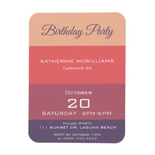 Magnet Flexible Anniversaire de fête-automne rayures colorées -