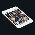 Magnet Flexible Anniversaire de mariage personnalisé moderne 9 pho<br><div class="desc">Custom Modern Mariage Anniversaire 9 Photo Collage. Personnalisez ce cadeau d'anniversaire pour lui,  cadeau mariage,  cadeau de collage d'anniversaire,  cadeau de collage personnalisé,  cadeau photo mariage personnalisé avec 9 photos,  dates de mariage et nom des couples.</div>