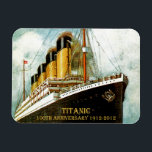 Magnet Flexible Anniversaire de RMS Titanic 100th<br><div class="desc">Aimant commémoratif de réfrigérateur de 100th anniversaire de Titanic.</div>