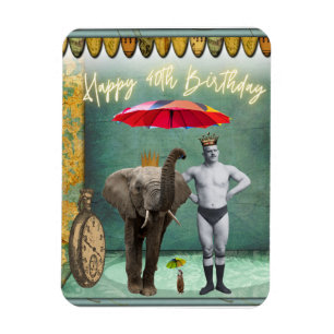 Magnet Flexible Anniversaire des 40 ans de Funky Vintage Strongman